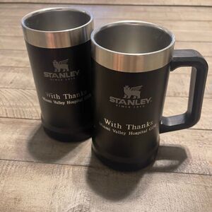 Stanley Adventure 24 oz. Big Grip Stein Style Mug Black Thermos 24oz *Engraved